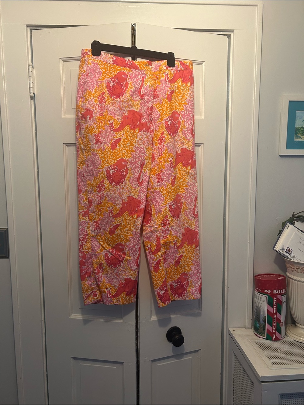Lilly Pulitzer Pink, Coral & Yellow Straight-Leg Pants